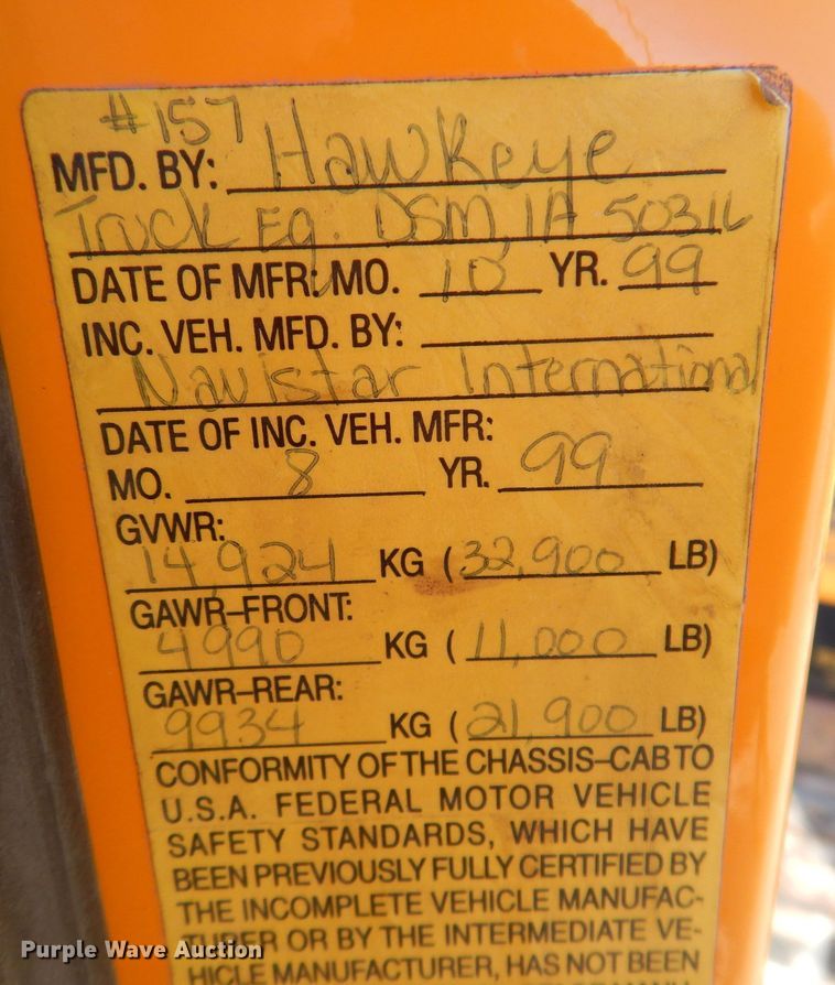 image for item JK9520 2000 International 4900  dump truck