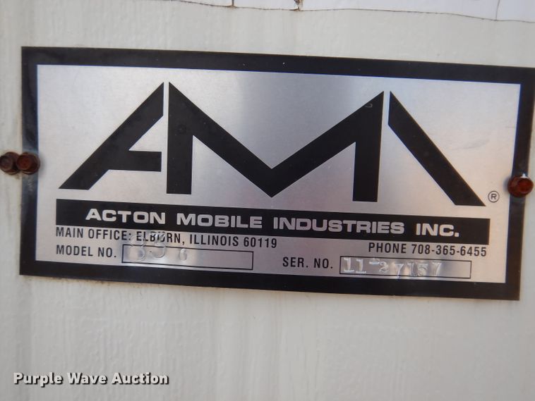 image for item JK9546 1997 Action Mobile Industries 830  jobsite trailer