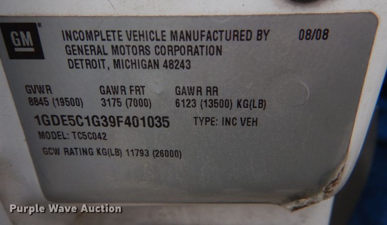 image for item JS9602 2009 GMC C5500  utility / service truck