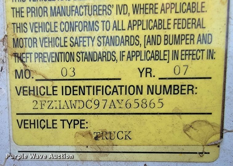 image for item JS9635 2007 Sterling LT8500  dump truck