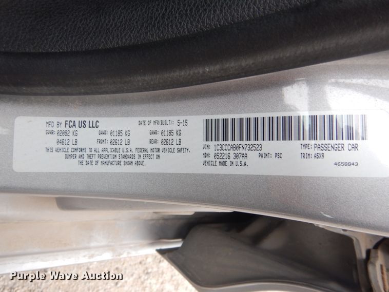 image for item LJ9839 2015 Chrysler 200