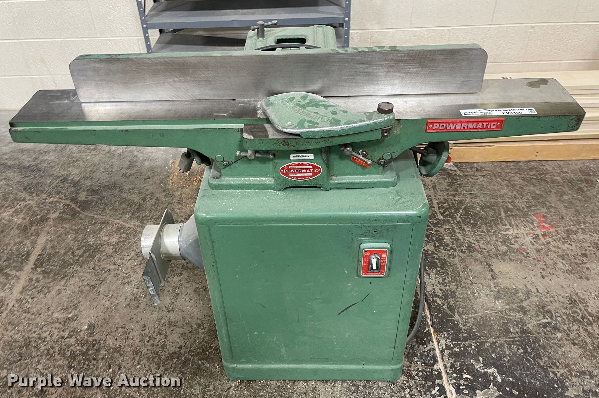 Powermatic 50 6" jointer in Riley, KS Item FV9408 sold Purple Wave