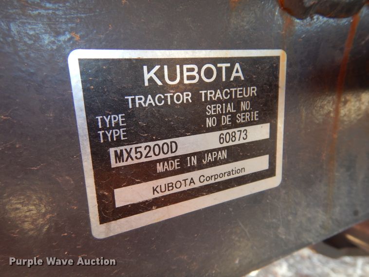 image for item DK4334 2019 Kubota MX5200D  MFWD tractor