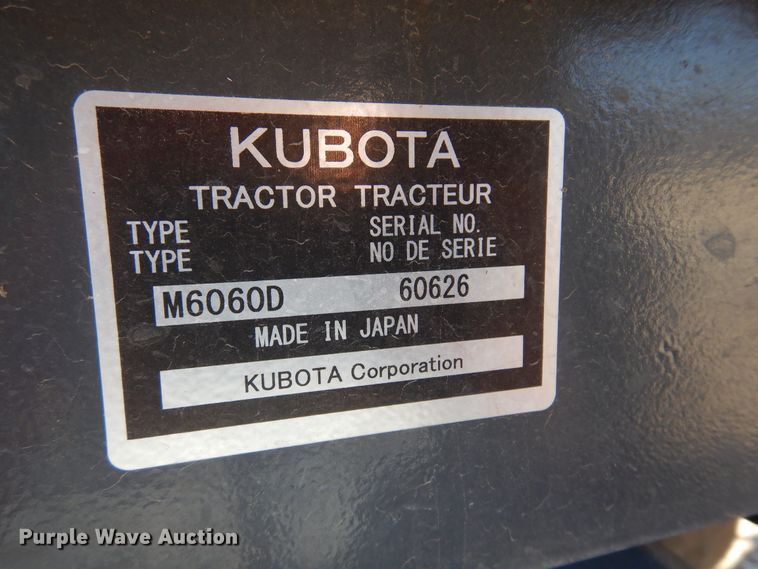 image for item DK4335 2016 Kubota M6060D  MFWD tractor