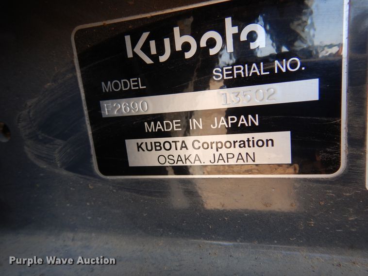 image for item DK4338 2020 Kubota F2690  lawn mower