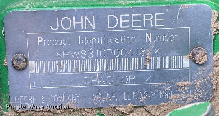 image for item DM8357 2000 John Deere 8310  MFWD tractor