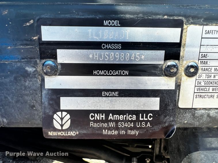 image for item JH9342 2007 New Holland TL100A  MFWD tractor