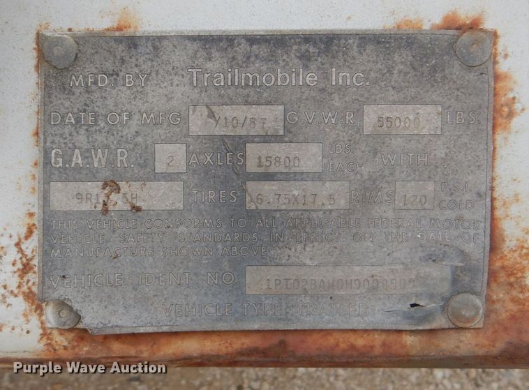 image for item DH7348 1987 Trailmobile  mobile office trailer