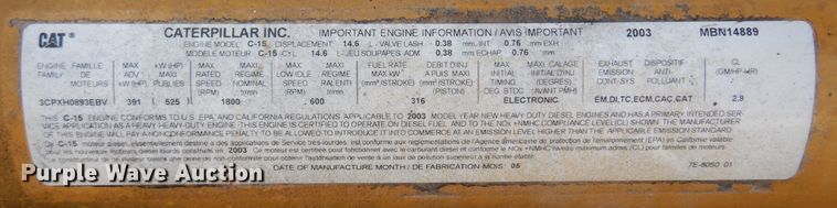 image for item DK4368 Caterpillar C15  engine