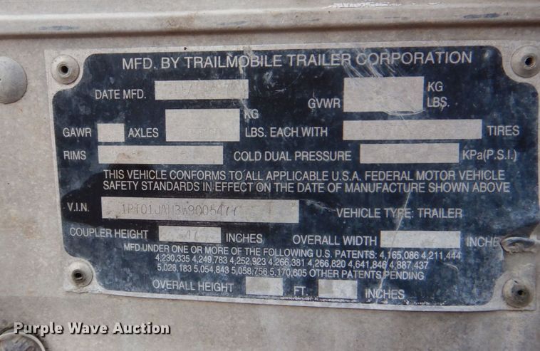 image for item DN7277 1998 Trailmobile  dry van trailer