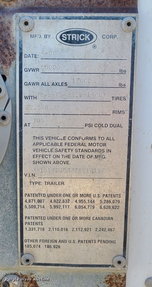 image for item IF9350 2007 Strick  dry van trailer