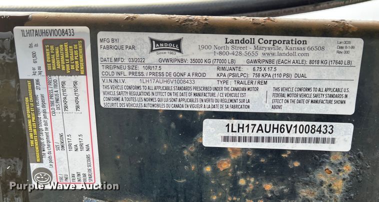 image for item IM9641 1997 Landoll  drop deck equipment trailer
