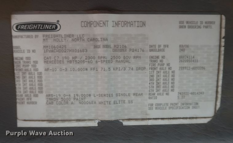 image for item IY9149 2007 Freightliner M2  flatbed truck