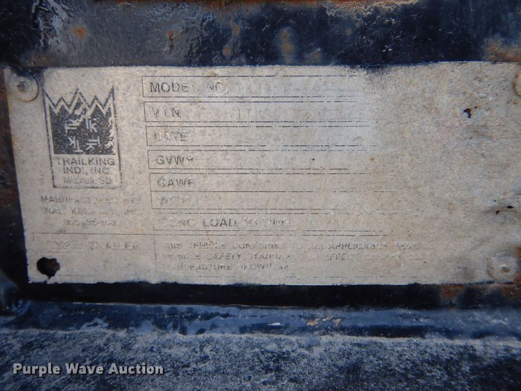 image for item LJ9828 1996 Trail King 130  lowboy equipment trailer