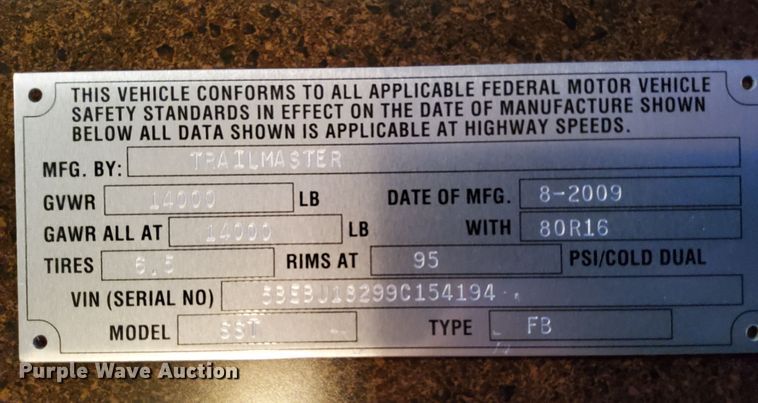 image for item DC4153 2009 Trailmaster  utility trailer