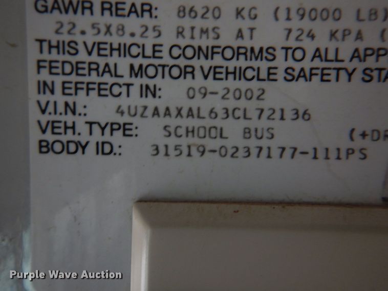 image for item DH8245 2003 Freightliner FS65  school bus