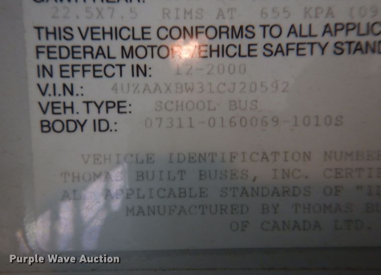 image for item DH8246 2001 Freightliner FS65  school bus