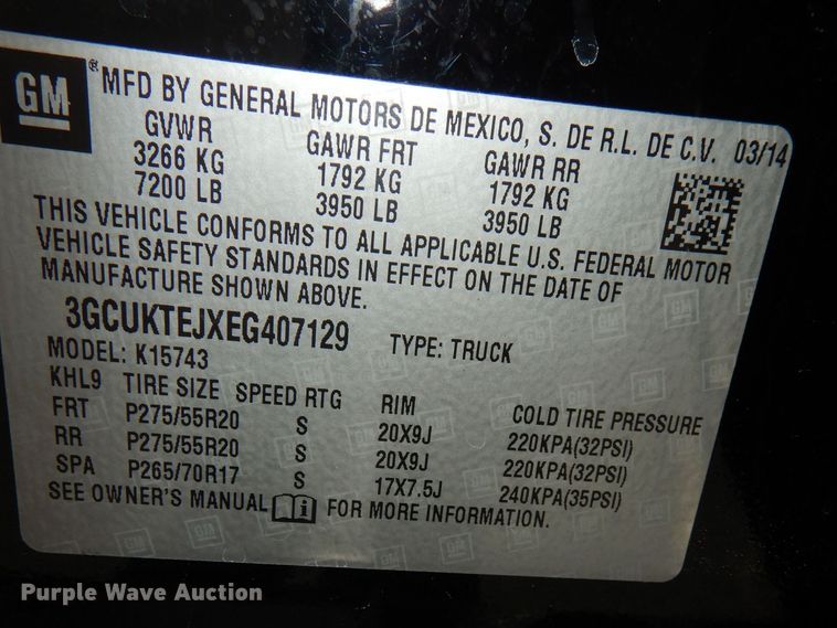 image for item DH8940 2014 Chevrolet Silverado 1500 High Country  Crew Cab pickup truck