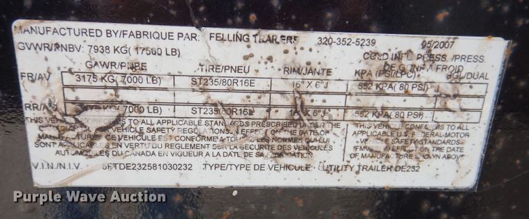 image for item DL5948 2008 Felling  equipment trailer