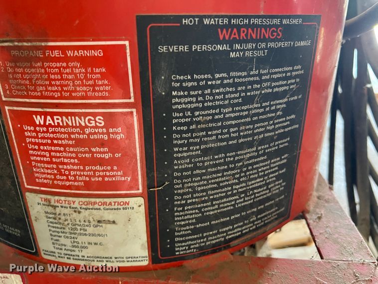 image for item DM8452 Hotsy  pressure washer