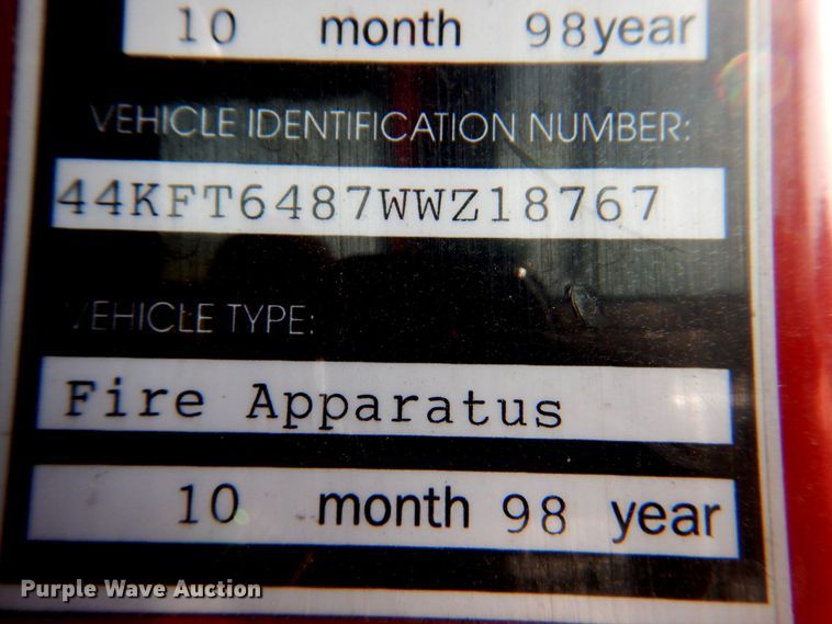 image for item DN1459 1998 HME  ladder fire truck