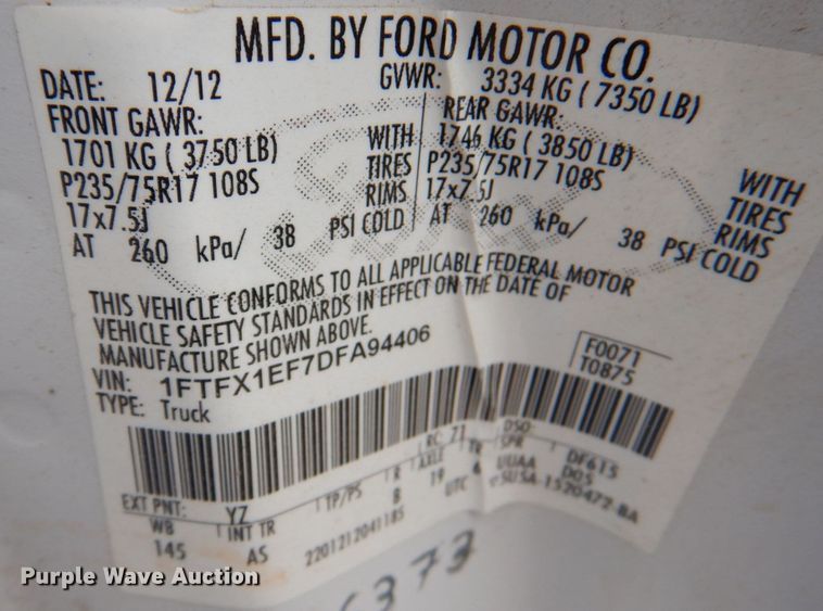 image for item DN1481 2013 Ford F150  SuperCab pickup truck