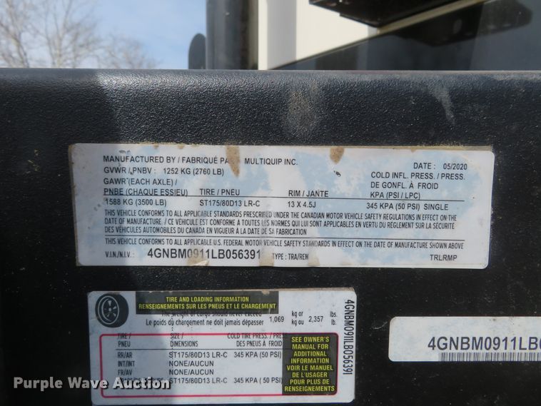 image for item FB9780 2020 Muliquip DLW-400ESA4  welder/generator