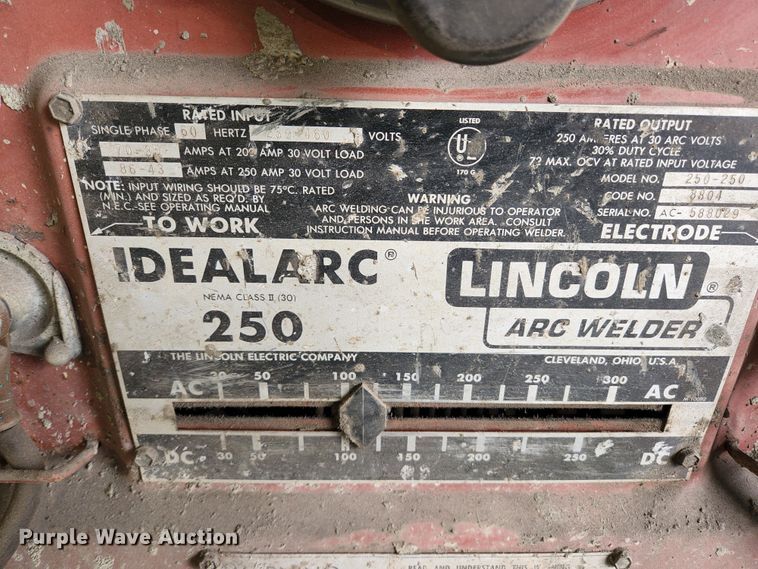 image for item HK9393 Lincoln 250  welder