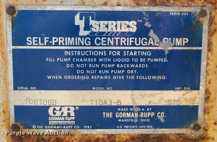 image for item IF9357 (2) Gorman-Rupp T10A3-B centrifugal pumps