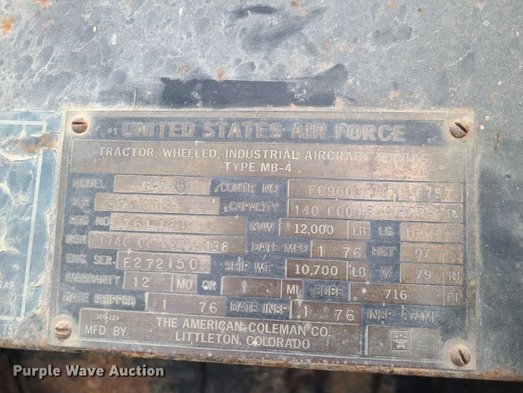 image for item IF9382 1976 American Coleman G40G  tug