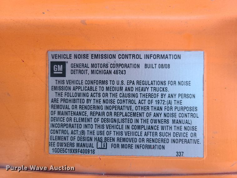 image for item IF9408 2009 GMC C5500  utility / service truck