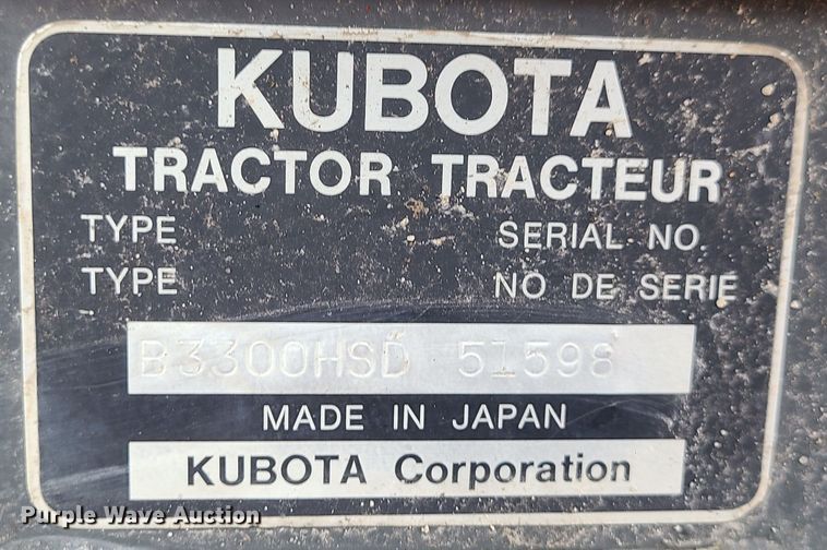 image for item IF9466 Kubota B3300SU  MFWD tractor