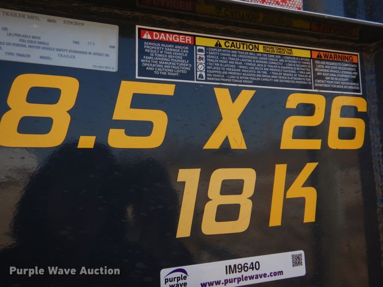 image for item IM9640 2019 Doolittle  equipment trailer