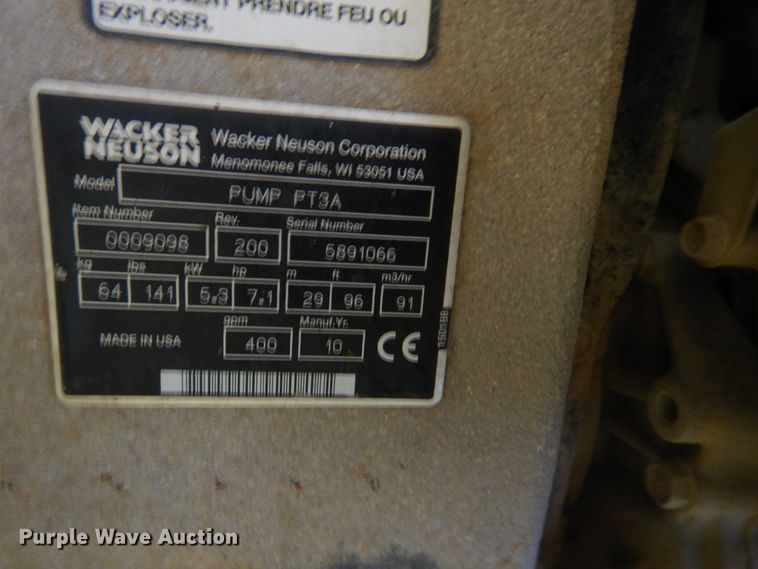 image for item IM9683 (2) Wacker Neuson PT3A pumps