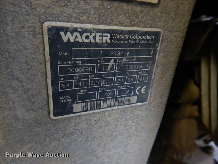 image for item IM9683 (2) Wacker Neuson PT3A pumps