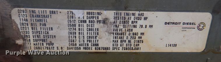 image for item IM9684 Detroit Diesel Series 60  engine