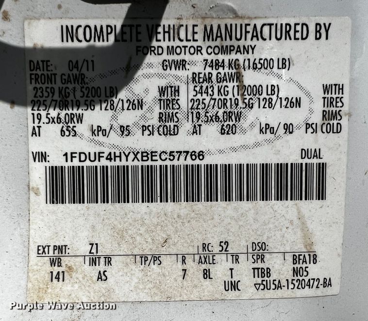 image for item JH9277 2011 Ford F450 Super Duty  flatbed truck