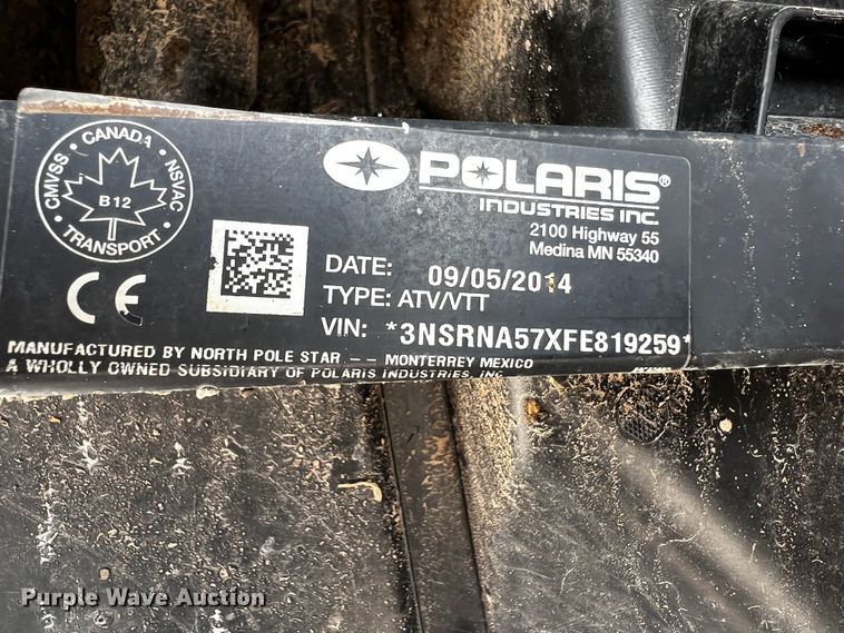 image for item JH9279 2015 Polaris Ranger 570  utility vehicle