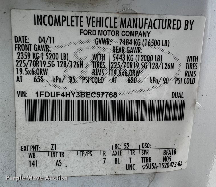 image for item JH9281 2011 Ford F450 Super Duty  flatbed truck