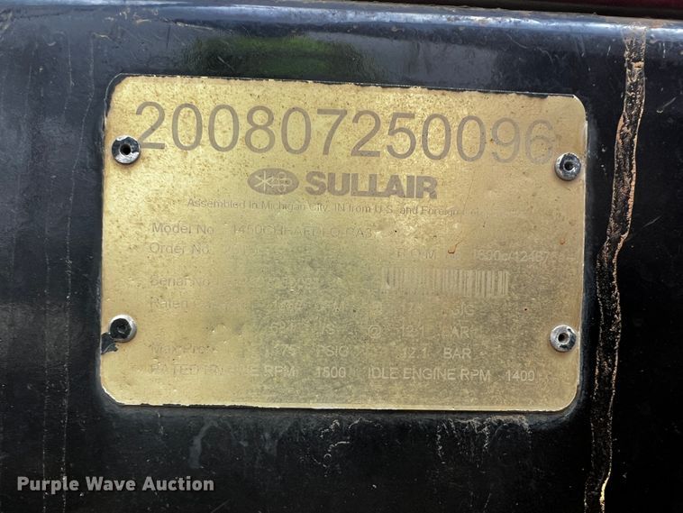 image for item JH9291 Sullair 1450  air compressor