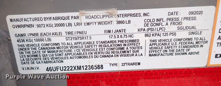 image for item JO9585 2021 Diamond C  tilt deck equipment trailer