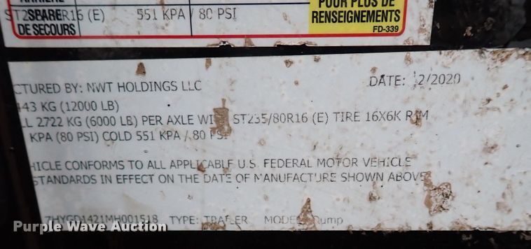 image for item JO9630 2020 National  container trailer