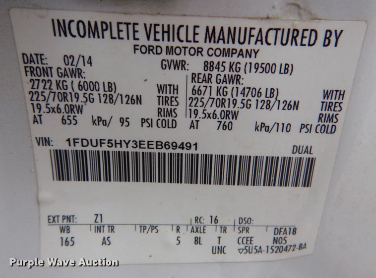 image for item JS9658 2014 Ford F550 Super Duty  utility / service truck