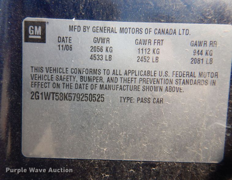 image for item KI9450 2007 Chevrolet Impala LT