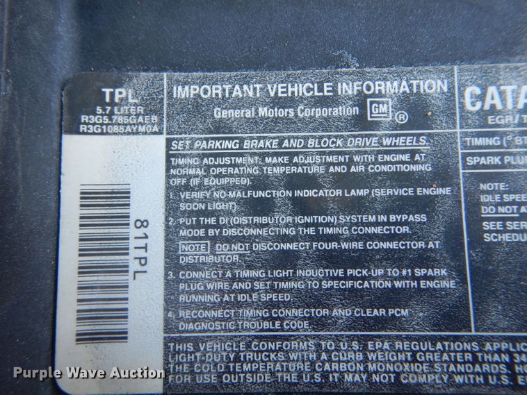 image for item LJ9825 1994 Chevrolet K1500  pickup truck