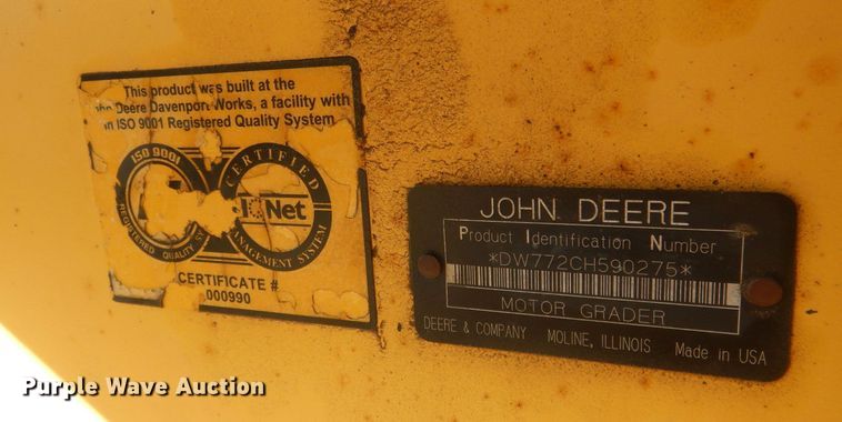 image for item DJ1277 2004 John Deere 772CH Series II  motor grader