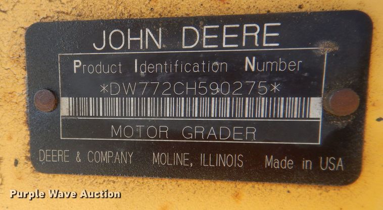 image for item DJ1277 2004 John Deere 772CH Series II  motor grader