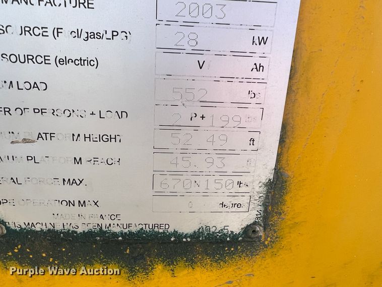 image for item DJ7600 Haulotte HA46JRT  boom lift