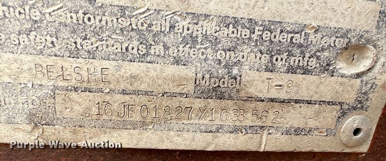 image for item DJ7622 1999 Belshe T-9  equipment trailer