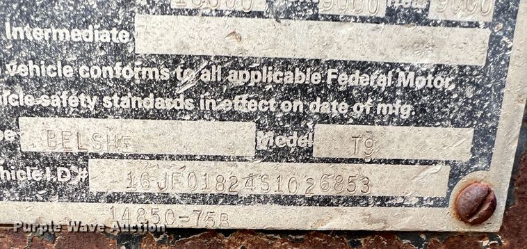 image for item DJ7623 1995 Belshe T-9  equipment trailer